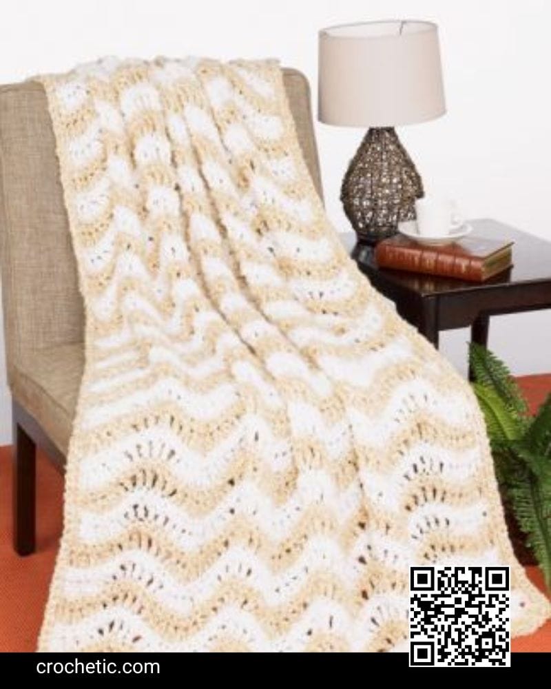Crochet Crested Wave Afghan - Crochet Pattern