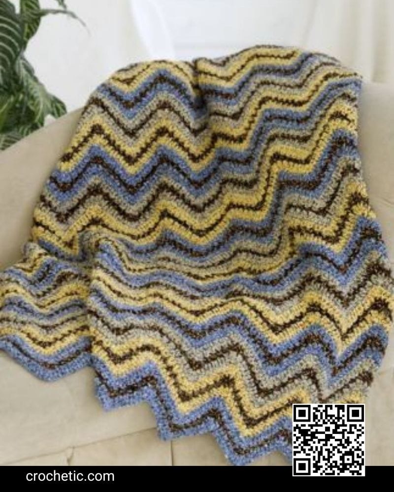 Evening Ease Ripple Throw - Crochet Pattern