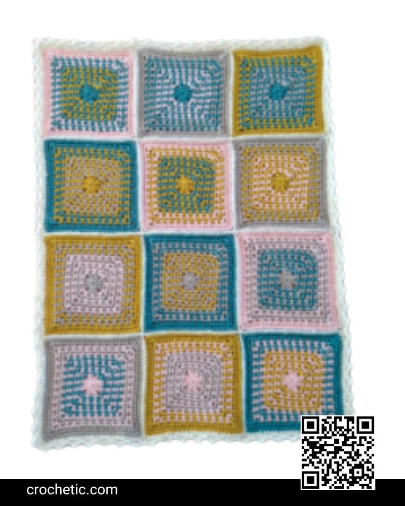 Moss Stitch Granny Square - Crochet Pattern