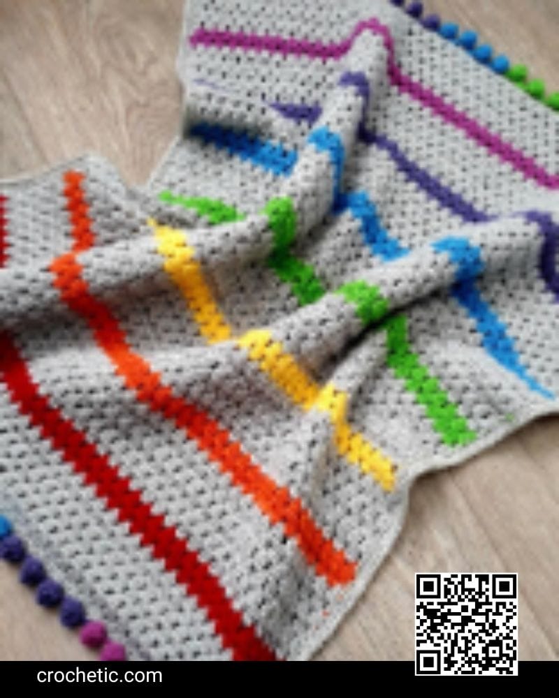 Rainbow Ribbon Blanket - Crochet Pattern