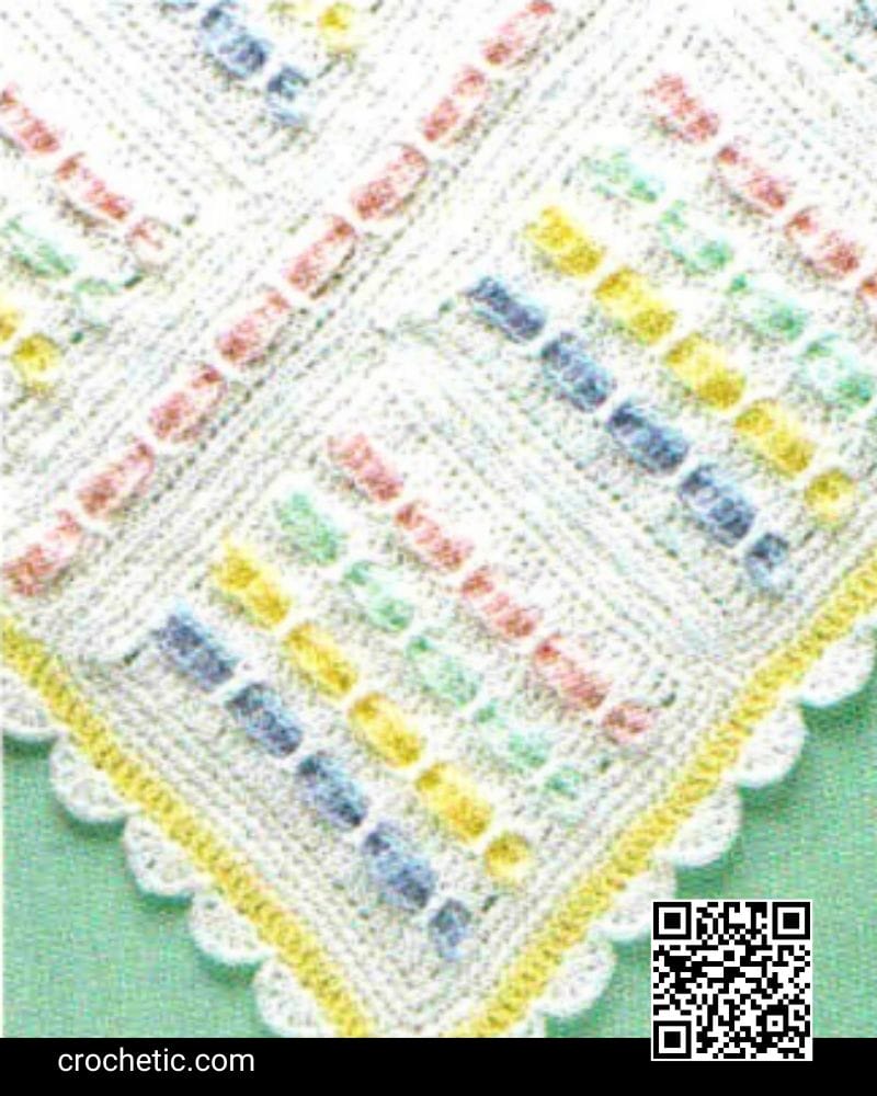 Woven Ribbon Baby Blanket - Crochet Pattern
