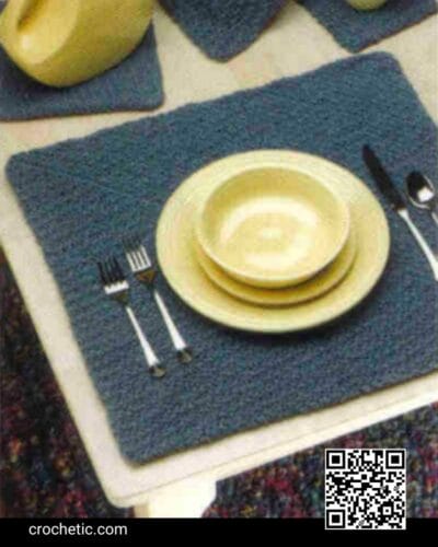 Denim Kitchen Set Magic Squares - Crochet Pattern