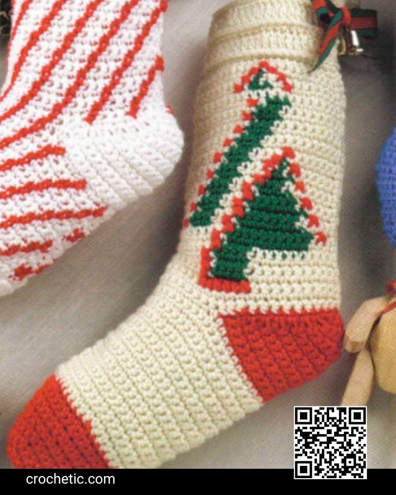 Christmas Trees Stockings - Crochet Pattern