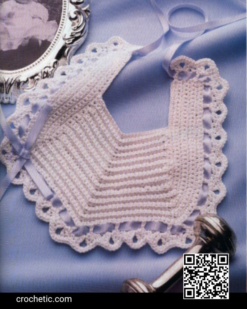 Ribbon & Lace Bib - Crochet Pattern