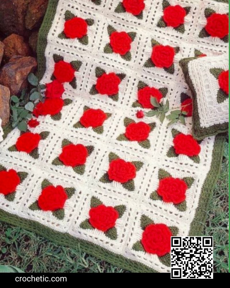 Bed of Roses Afghan - Crochet Pattern