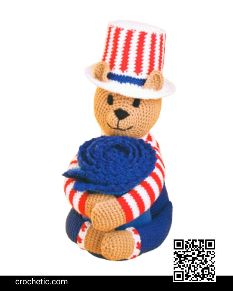 Uncle Sam Bear Holiday Character - Crochet Pattern