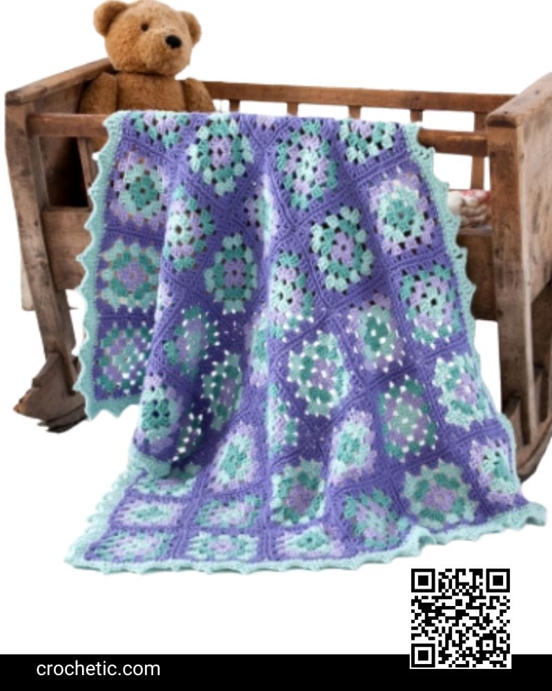 Lullaby Granny Square Baby Blanket - Crochet Pattern