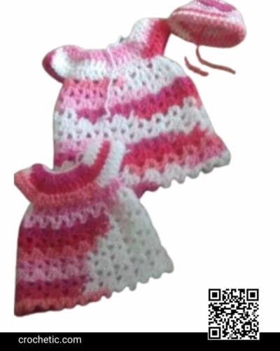 Easy Cap Doll Dress - Crochet Pattern