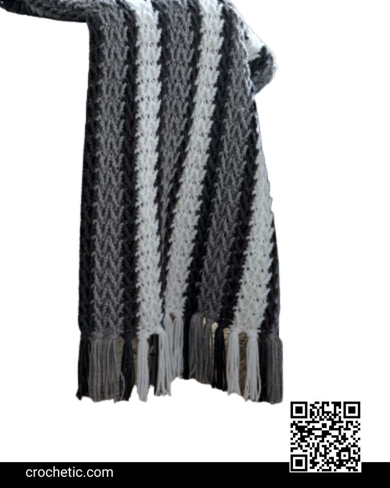 Arrowhead Striped Afghan - Crochet Pattern