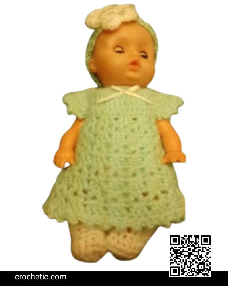 Easy Cap Sleeve Doll Dress - Crochet Pattern