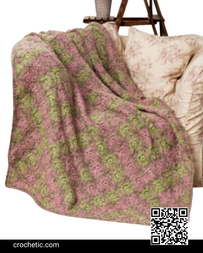 Garden Walk Throw Blanket - Crochet Pattern