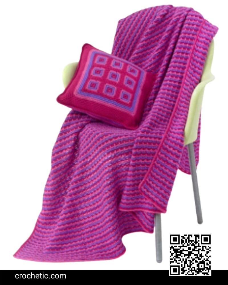 Tween Pillow & Throw Blanket - Crochet Pattern