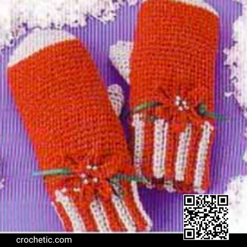 Christmas Glitzy Mittens - Crochet Pattern