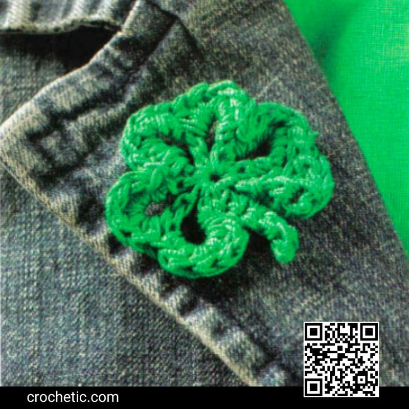 Shamrock Pin - Crochet Pattern