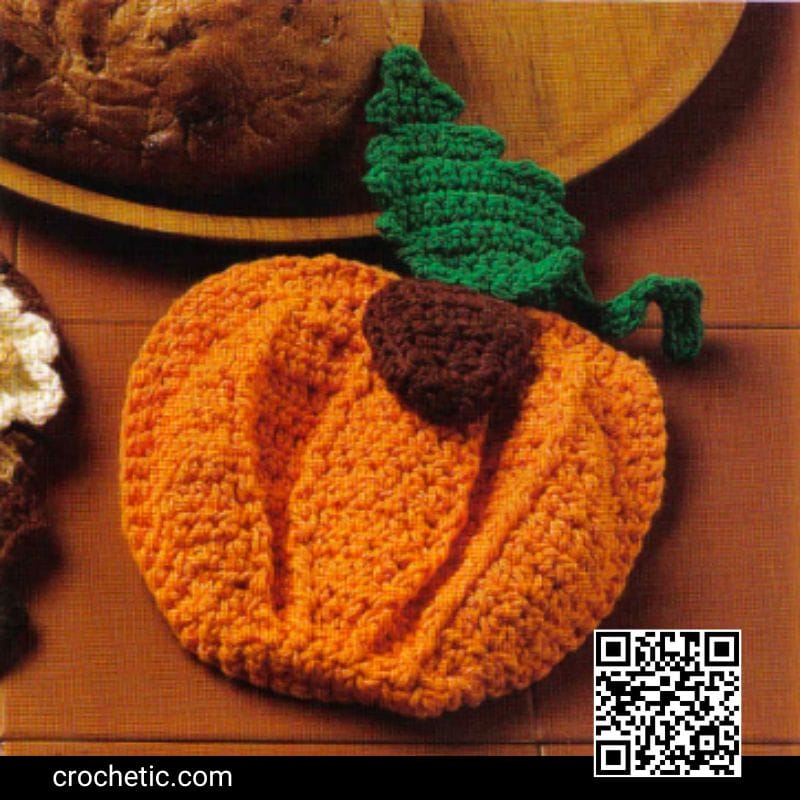 Pumpkin Pot Holder - Crochet Pattern