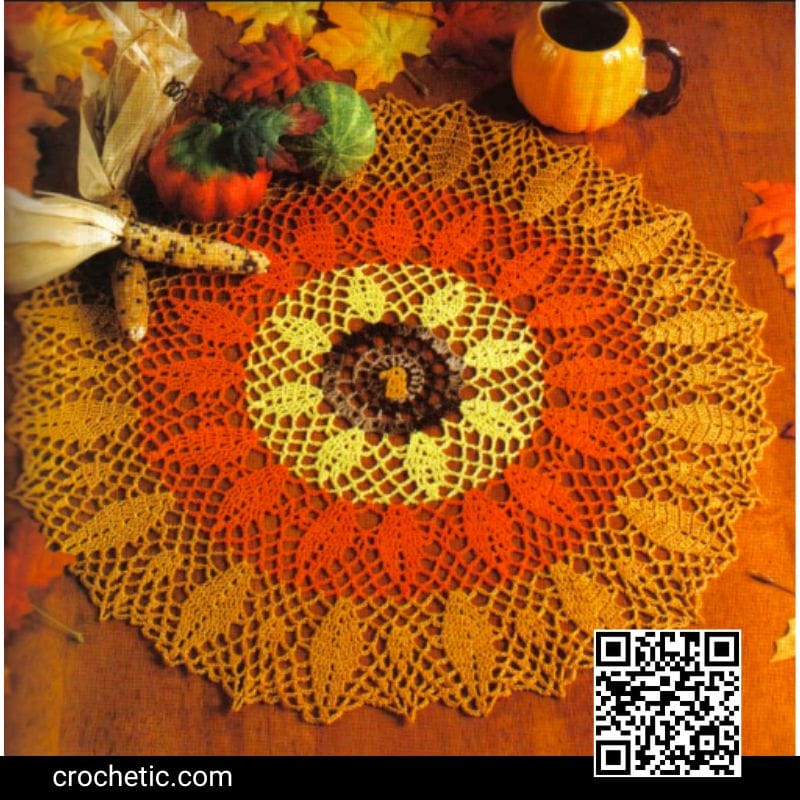 Thanksgiving Leaves Doily - Crochet Pattern