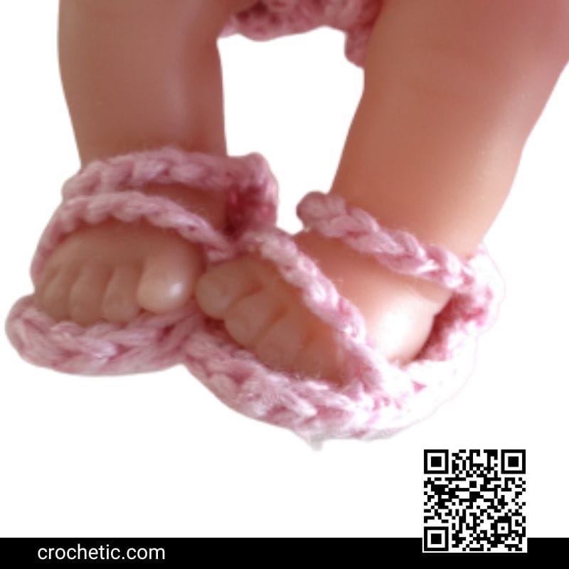 Itty Bitty Doll’s Pink Sandals - Crochet Pattern