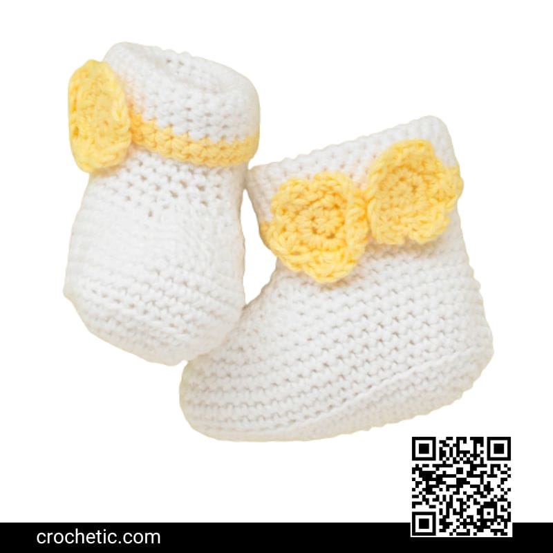 Fledging Floral Bootees - Crochet Pattern
