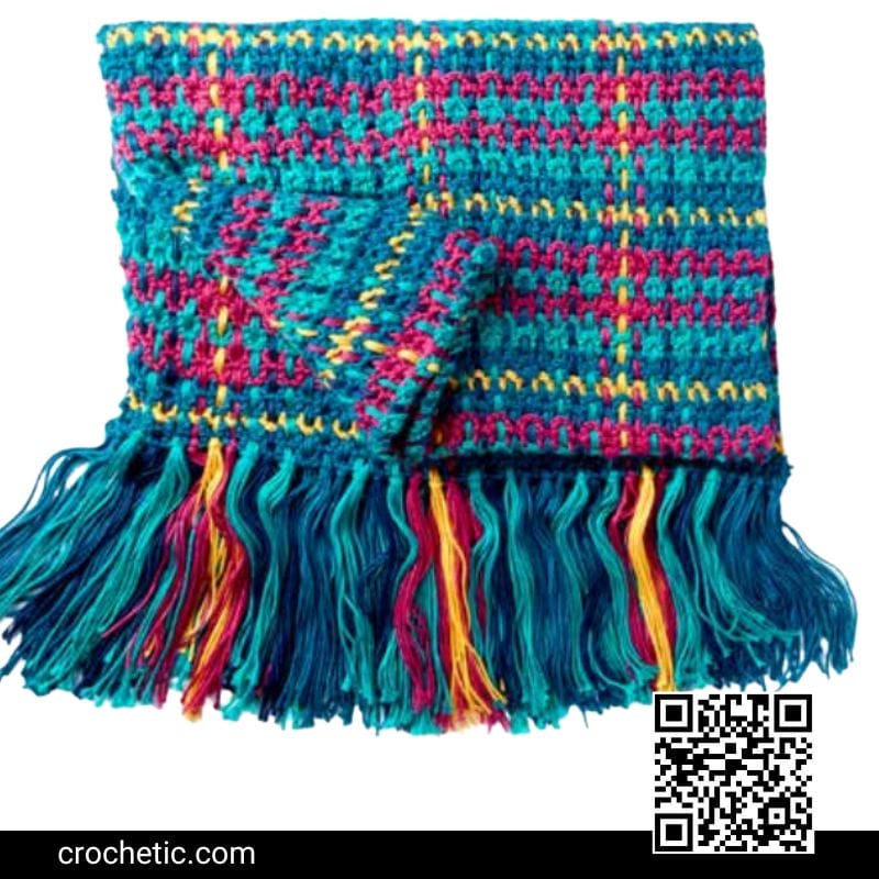 Woven Plaid Crochet Blanket - Crochet Pattern