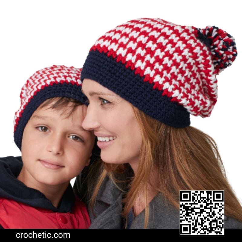 Striped Slouchie Hat - Crochet Pattern
