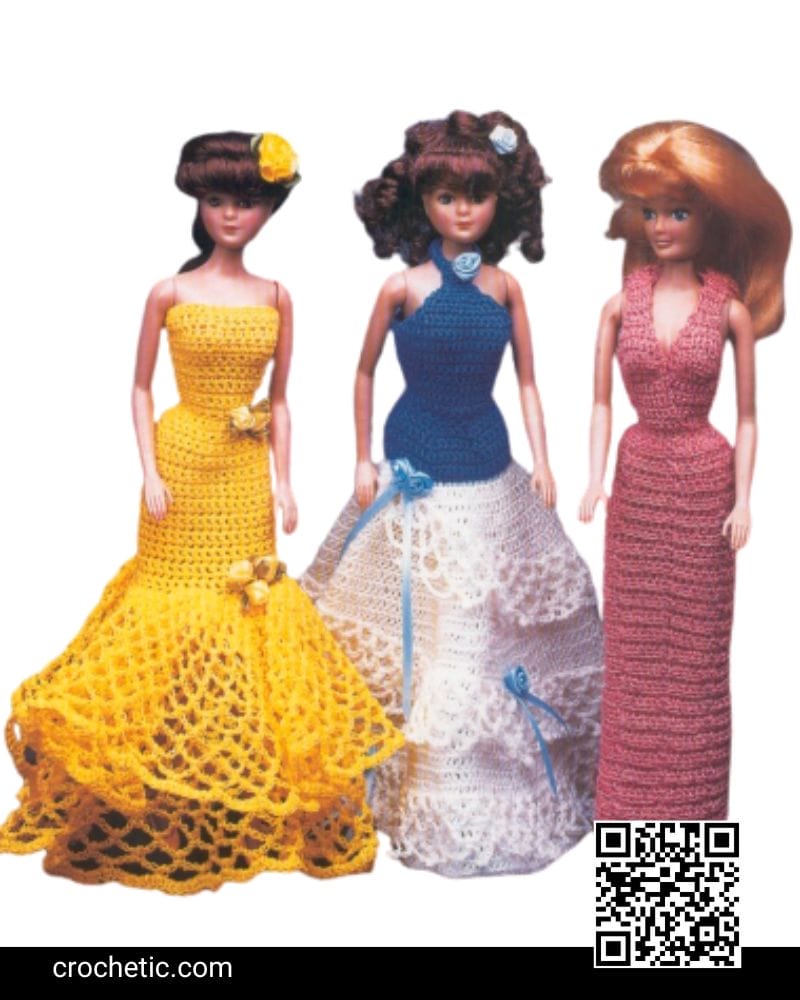 Crochet Fashion Doll Evening Gowns - Crochet Pattern