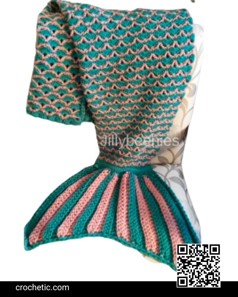 Jillybeenies Mermaid Tail Blanket - Crochet Pattern