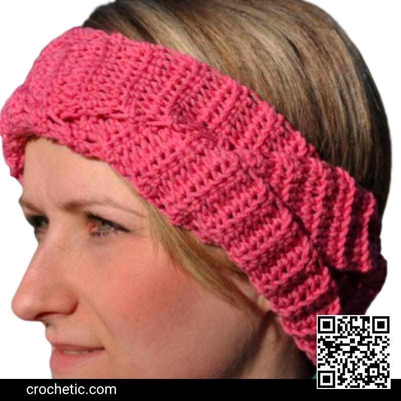 Pink Plaited Crochet Headband - Crochet Pattern