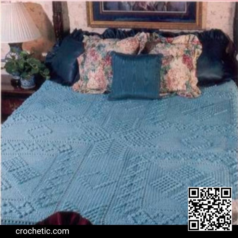 Antique Popcorn Yarn Bedspread - Crochet Pattern