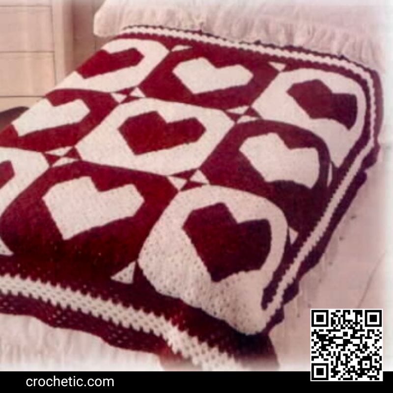 Febrauary Heart of my Heart Quilt Afghans - Crochet Pattern