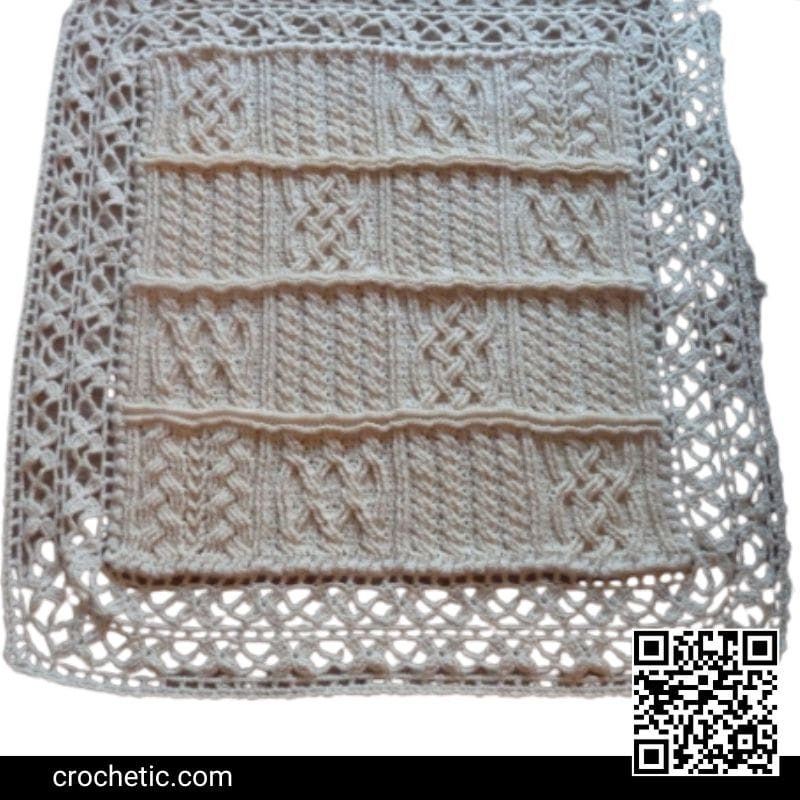Cables and Lace Blanket - Crochet Pattern