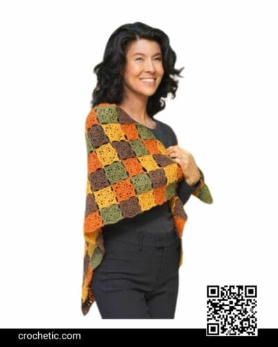 Autumn Mosaic Shawl - Crochet Pattern