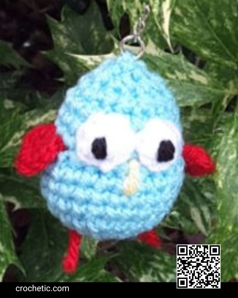 Bird With Tufty Feet Keychain - Crochet Pattern