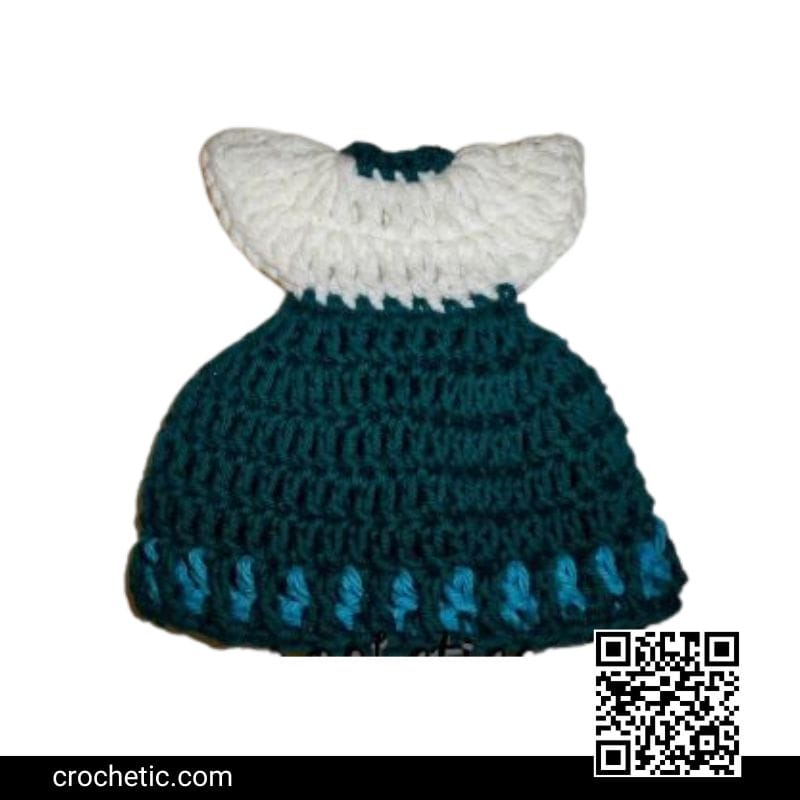 Blue Skirt Potholder - Crochet Pattern