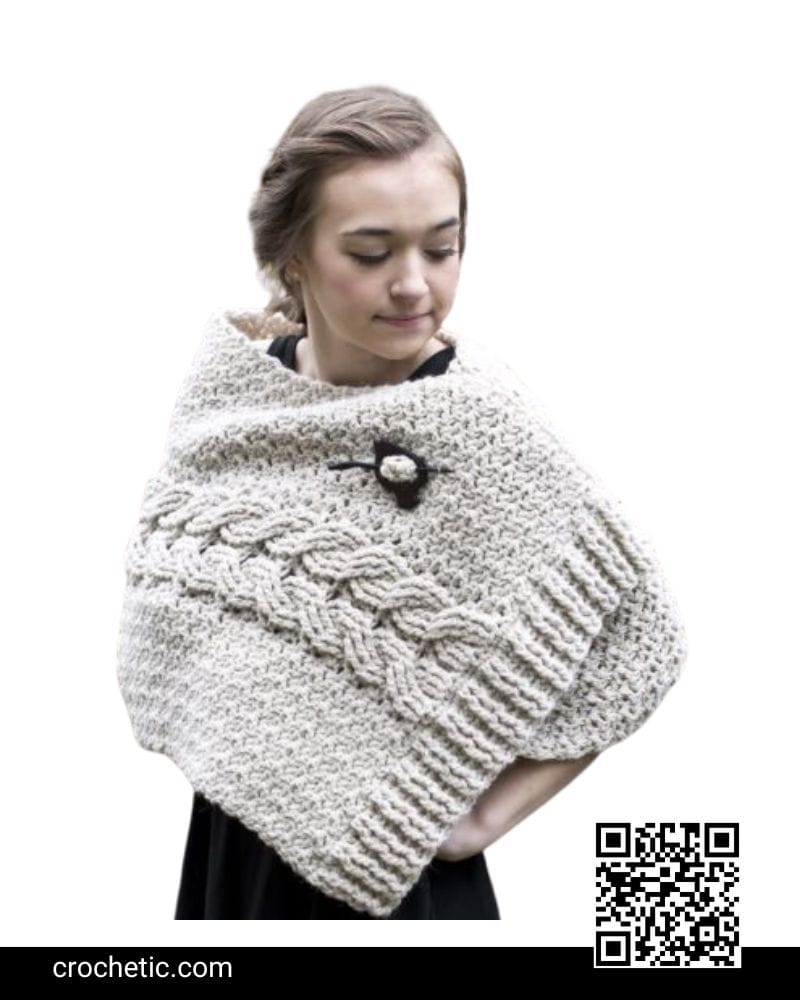Catrina Cabled Wrap - Crochet Pattern