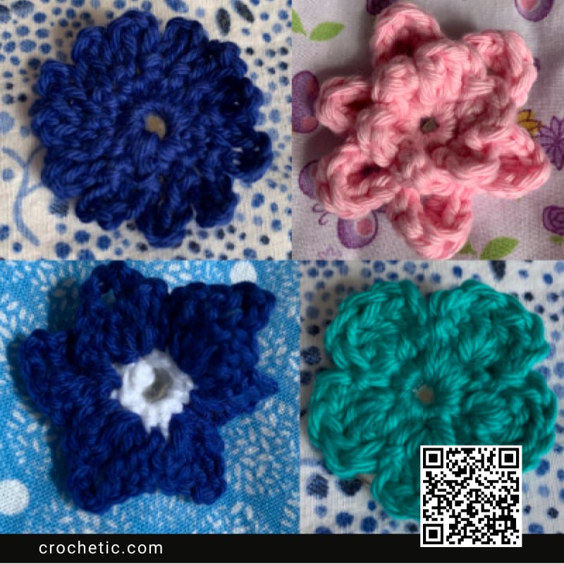 Flower Hair clips Headband - Crochet Pattern