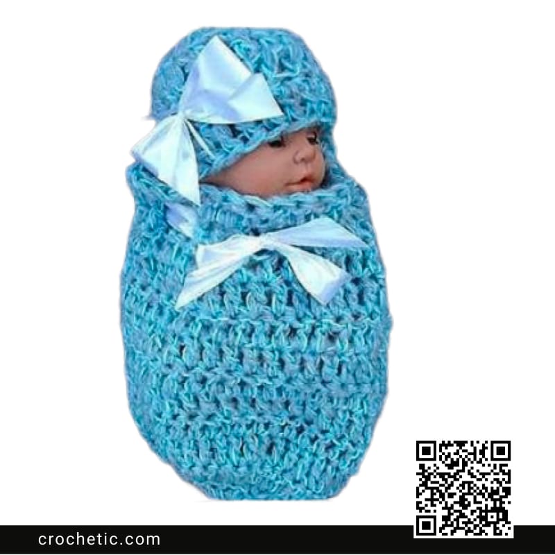 Baby Cocoon And Hat - Crochet Pattern