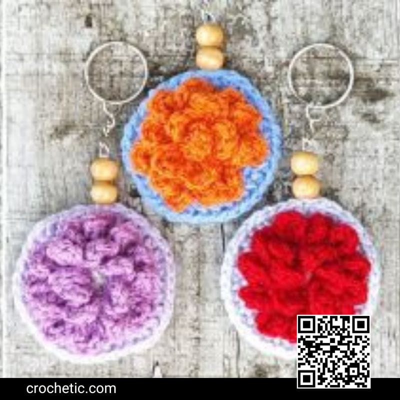 Chrysanthemum Keychains - Crochet Pattern