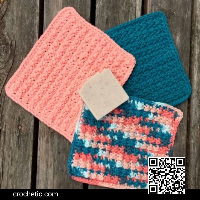 Cobblestone Washcloth Set - Crochet Pattern