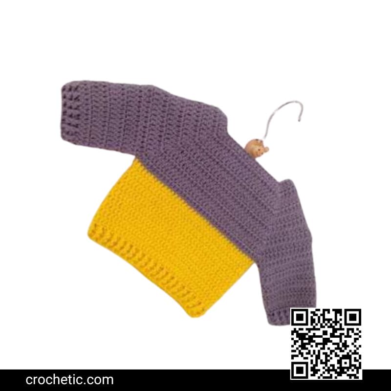 Color Block Toddler Sweater - Crochet Pattern