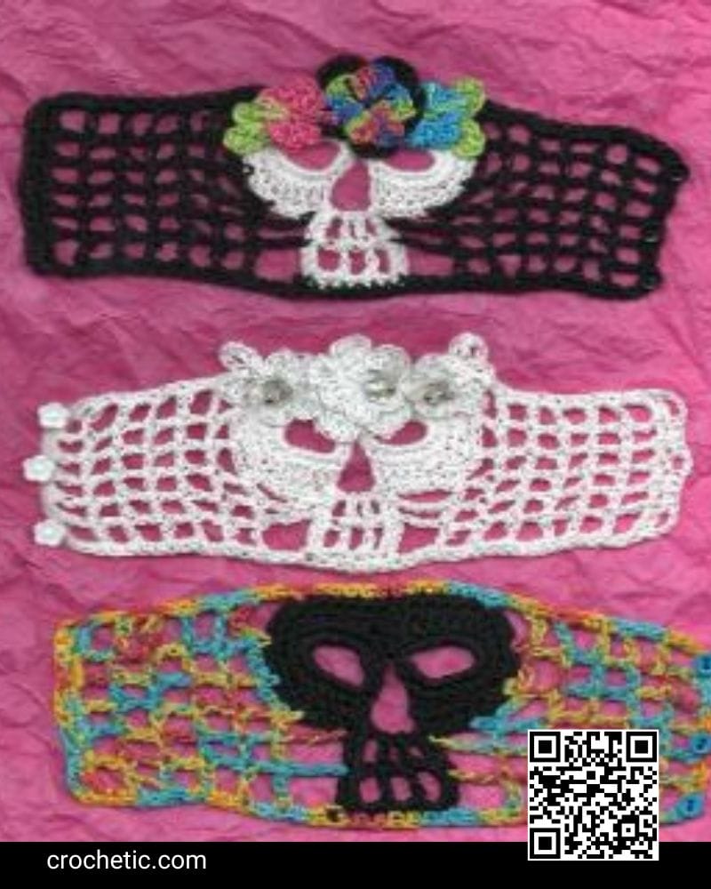 Dead Skull Bracelet - Crochet Pattern