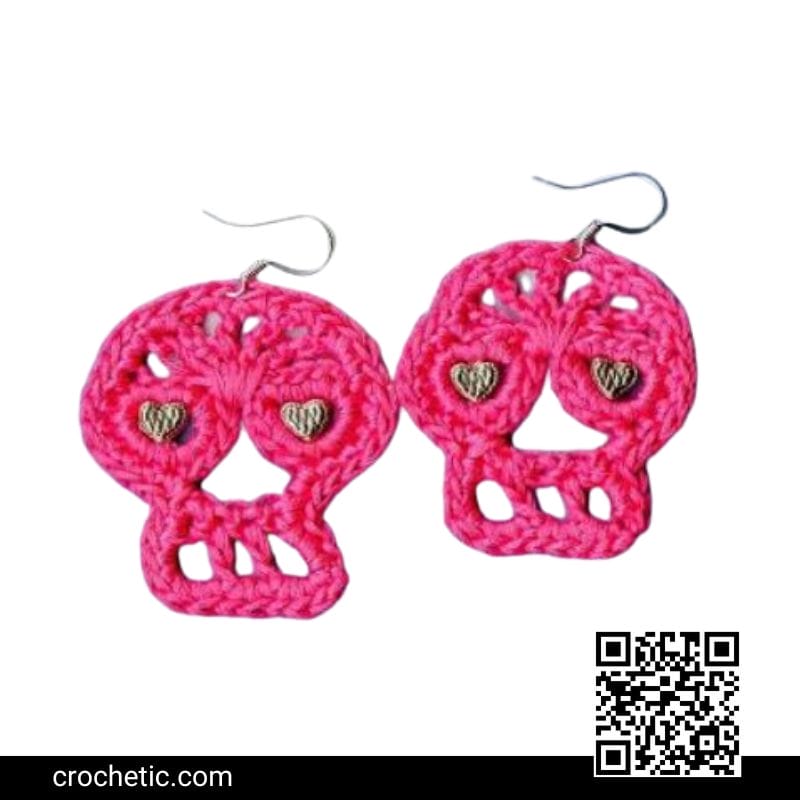 Dead Sugar Skull Earring - Crochet Pattern