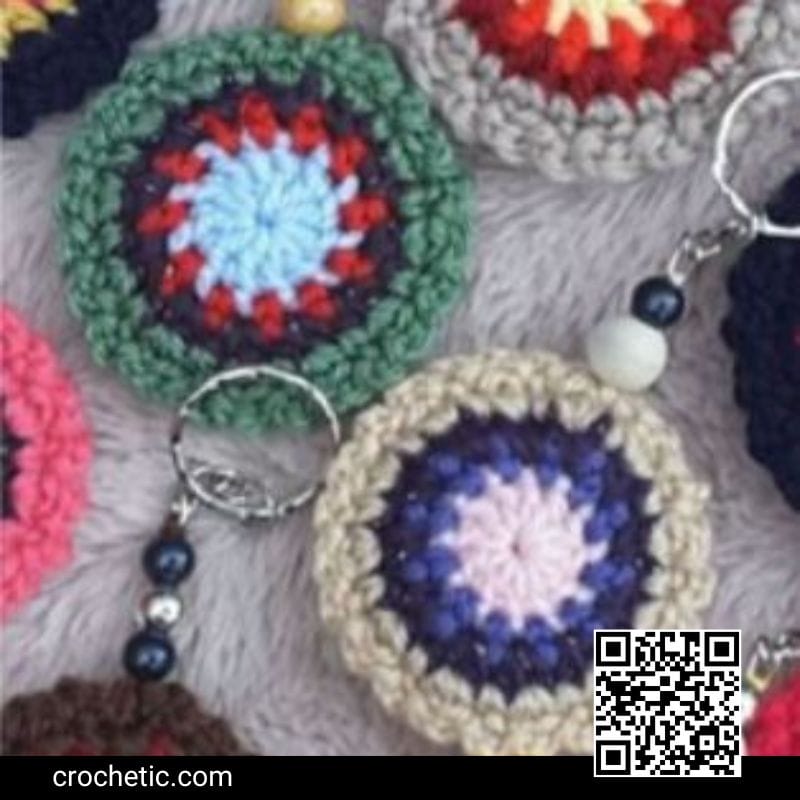 Festival Mandala Keychains - Crochet Pattern
