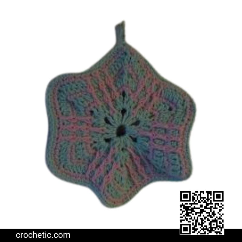 Frilly Star Potholder - Crochet Pattern