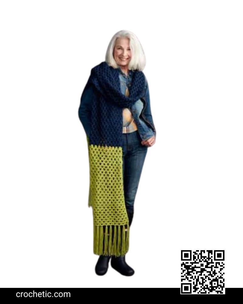Granny Takes A Dip Super Scarf - Crochet Pattern