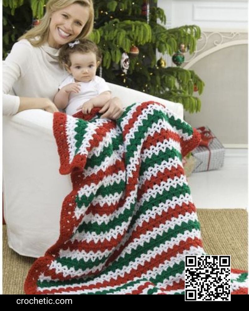 Holiday Stripes Throw – Crochet Pattern