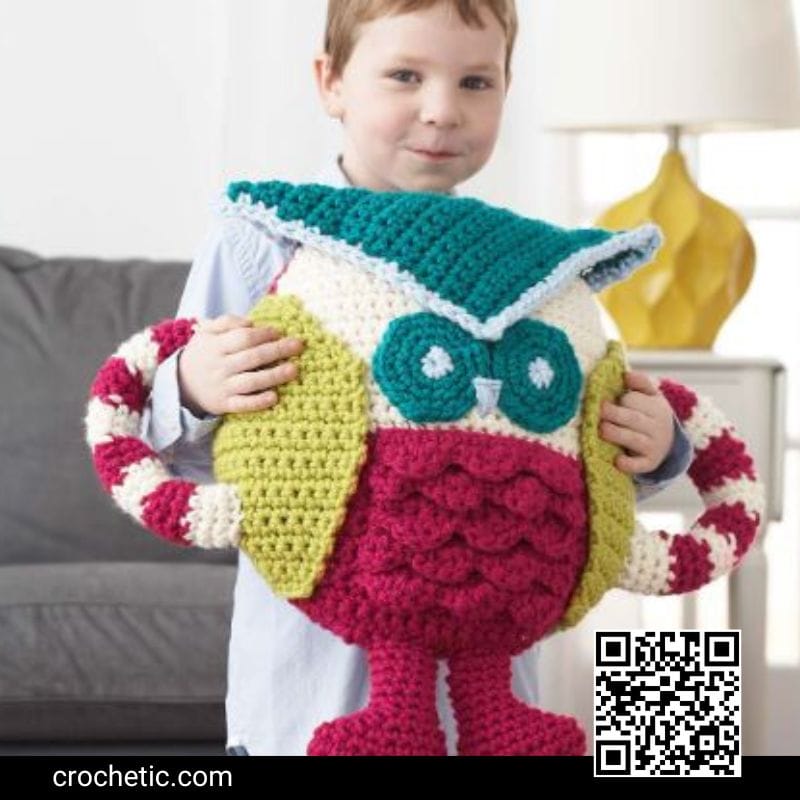 Huggable Owl Pillow - Crochet Pattern