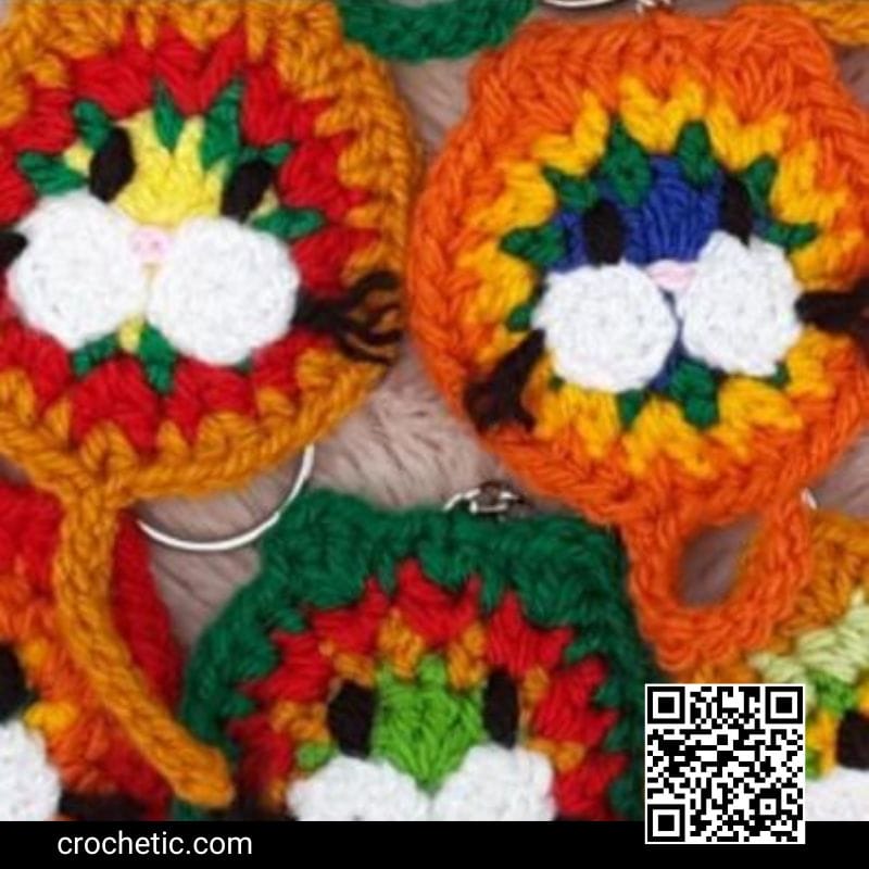 Mandala Cat Keychain - Crochet Pattern