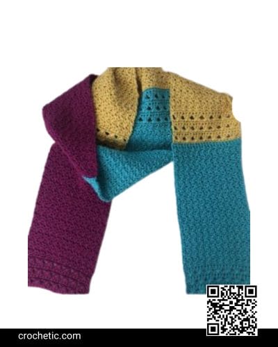 Meadow Color Block Scarf - Crochet Pattern