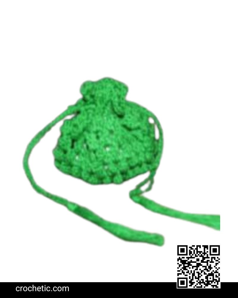 Mini Drawstring Bag-Green - Crochet Pattern