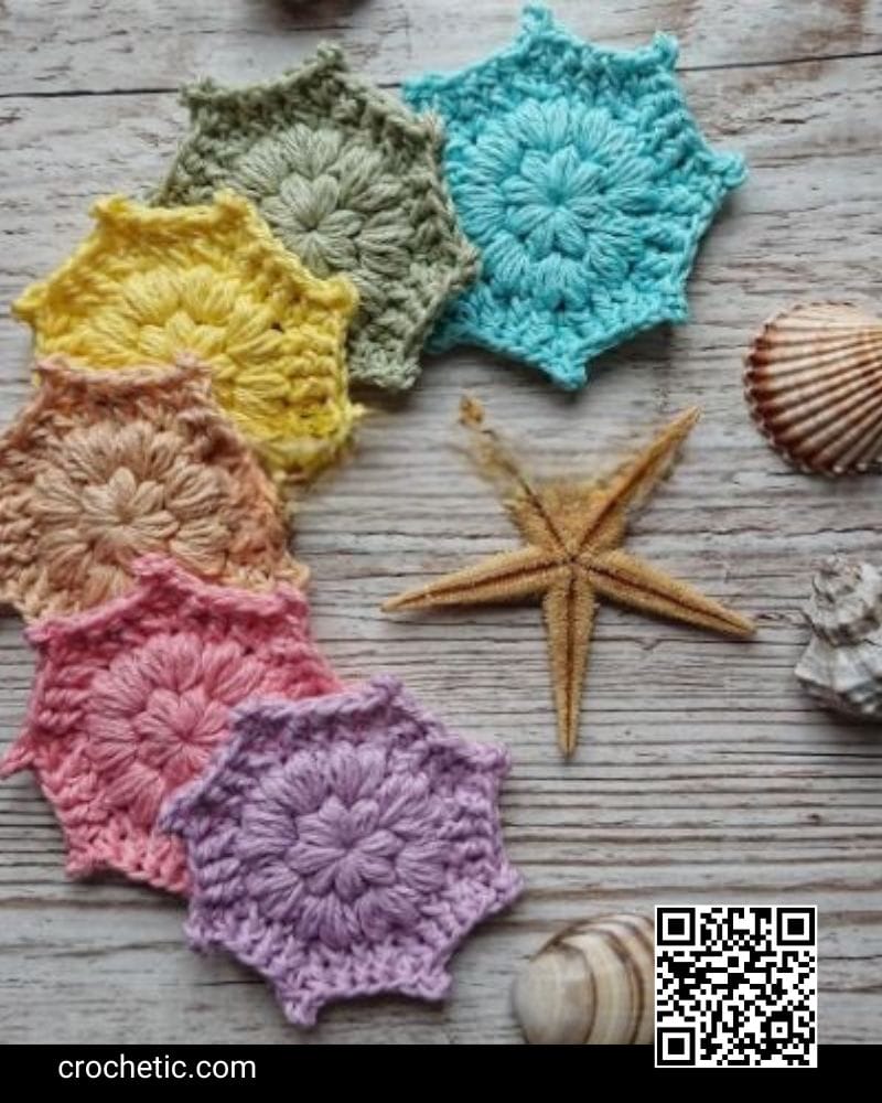 Octagon Star Face Scrubbie - Crochet Pattern